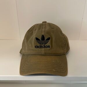 Adidas Khaki Green Dad Hat with Black Logo